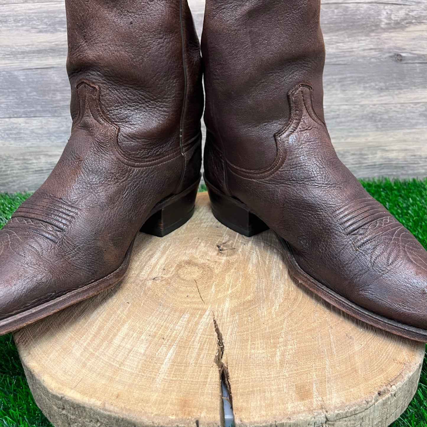 Dan Post Men - Size 12EW - Brown Soft Leather Cowboy Boots Style 6543