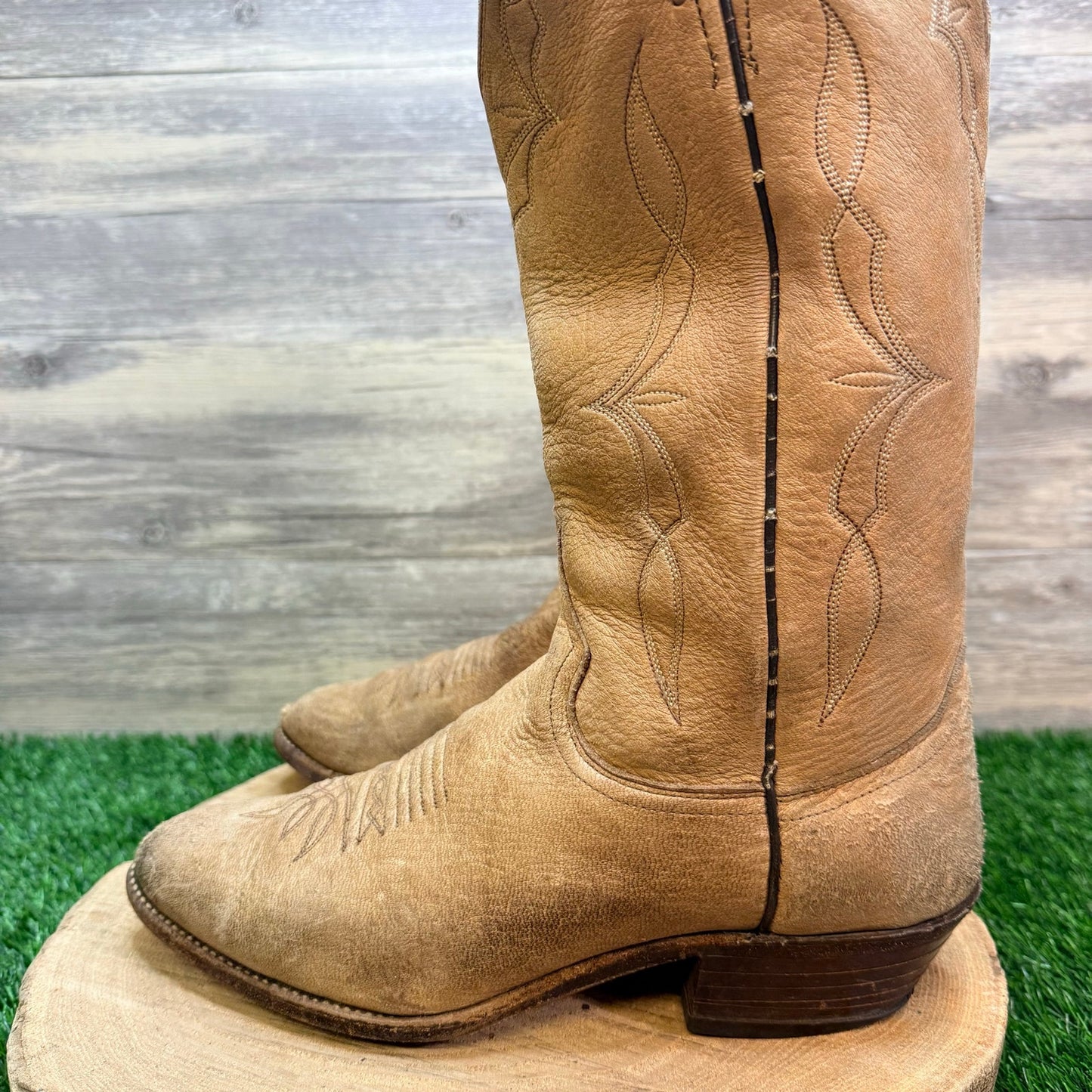 Dan Post Men - Size 9.5D - Vintage Tan Western Cowboy Boots 6557
