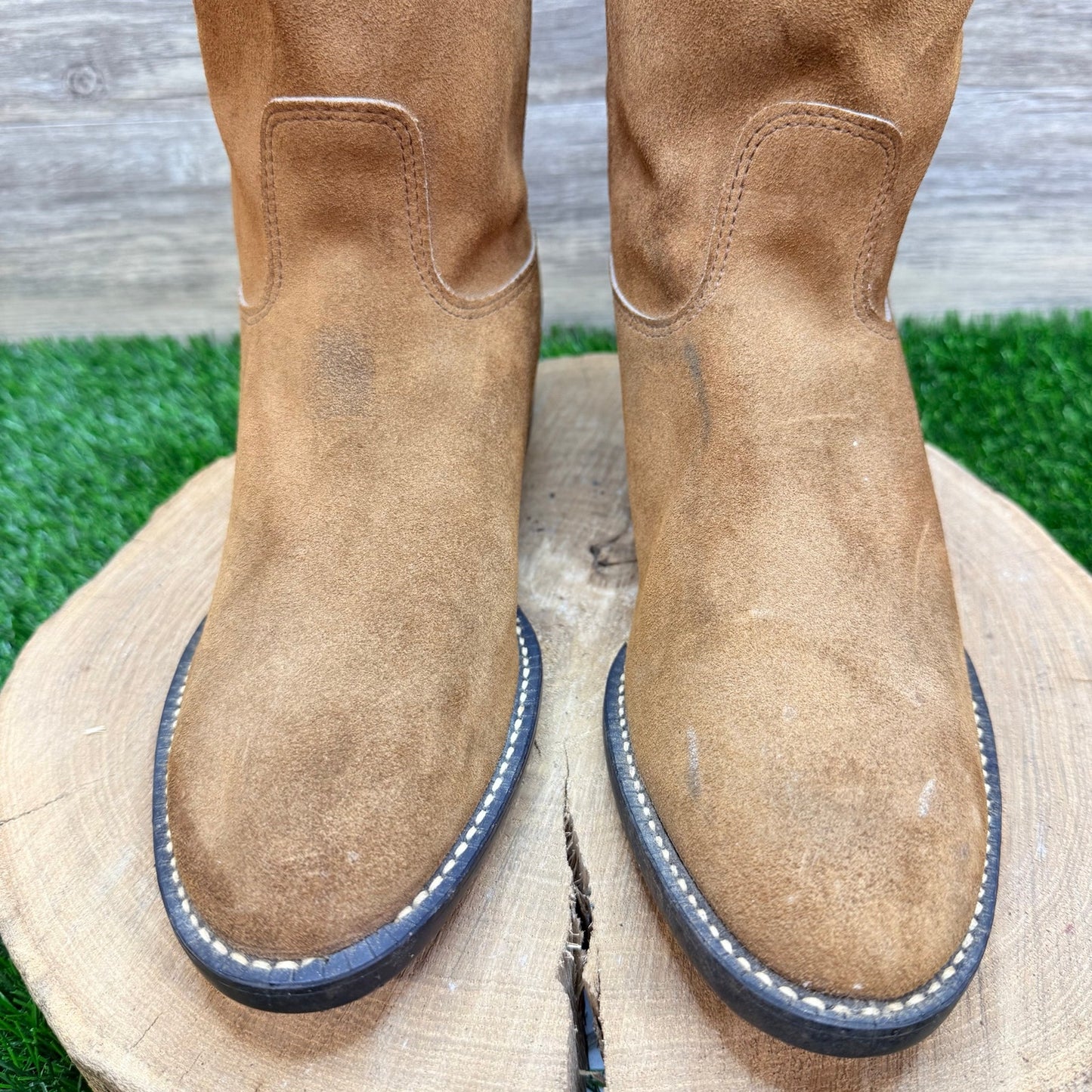 Unknown Men - Size 11 - Tan Suede Western Cowboy Boots 1011