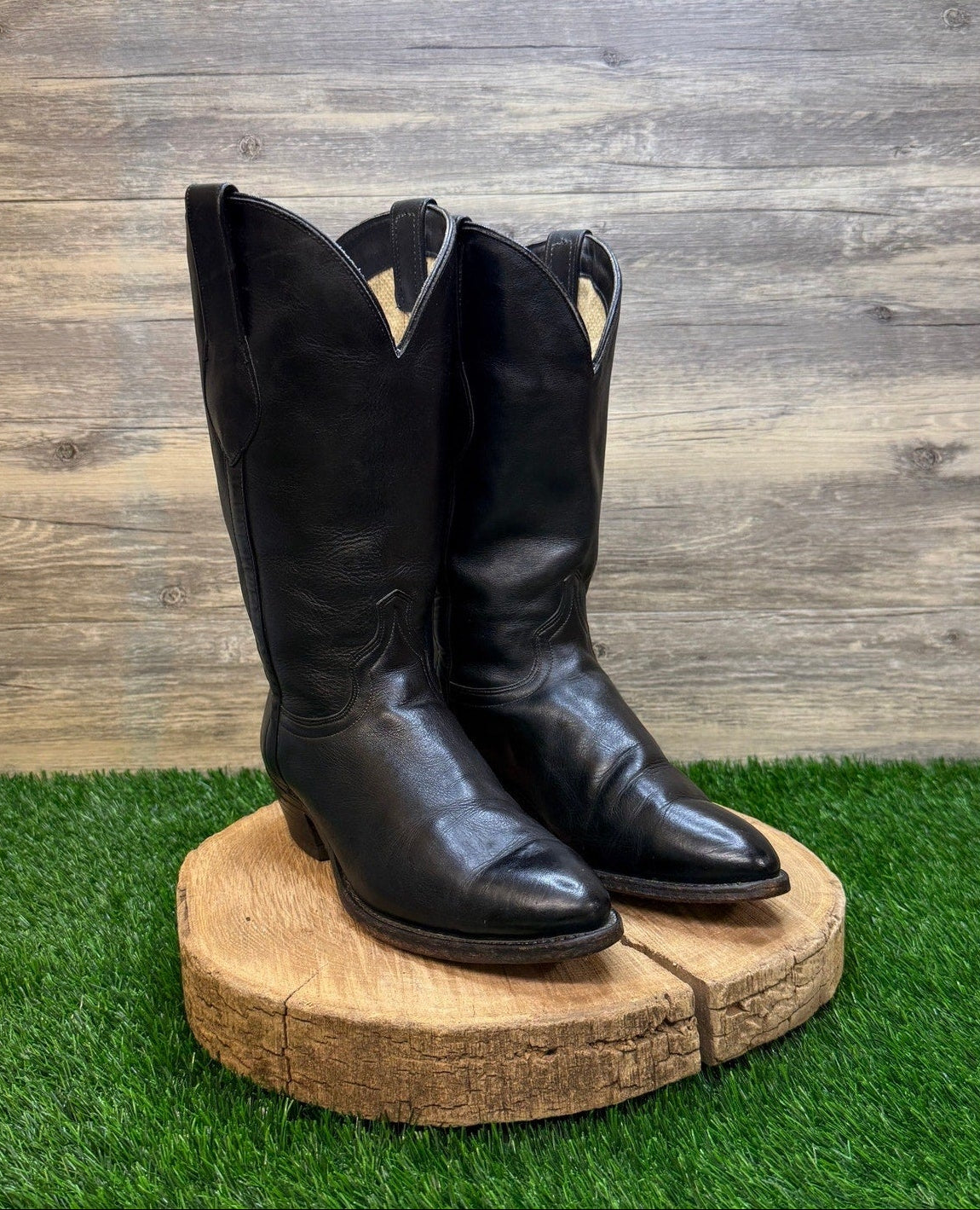 Wrangler Men - Size 8.5D - Vintage Black Western Cowboy Boots Style 9600