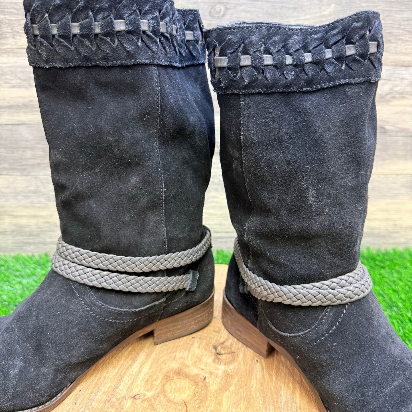 Very Volatile Women - Size 7 - Black Suede Strappy Boots