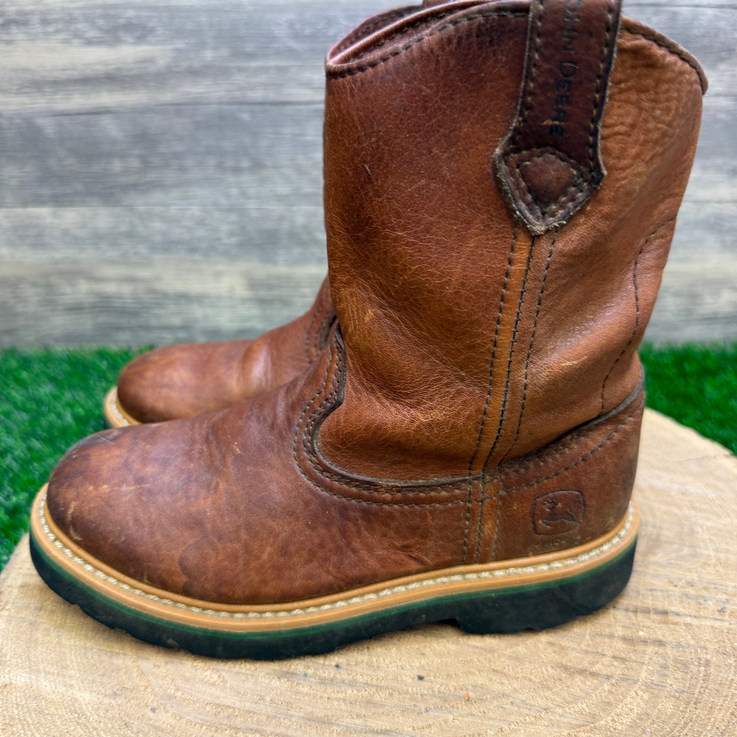 John Deere Youth -Size 13.5M - Brown Cowboy Boots Style JD2113