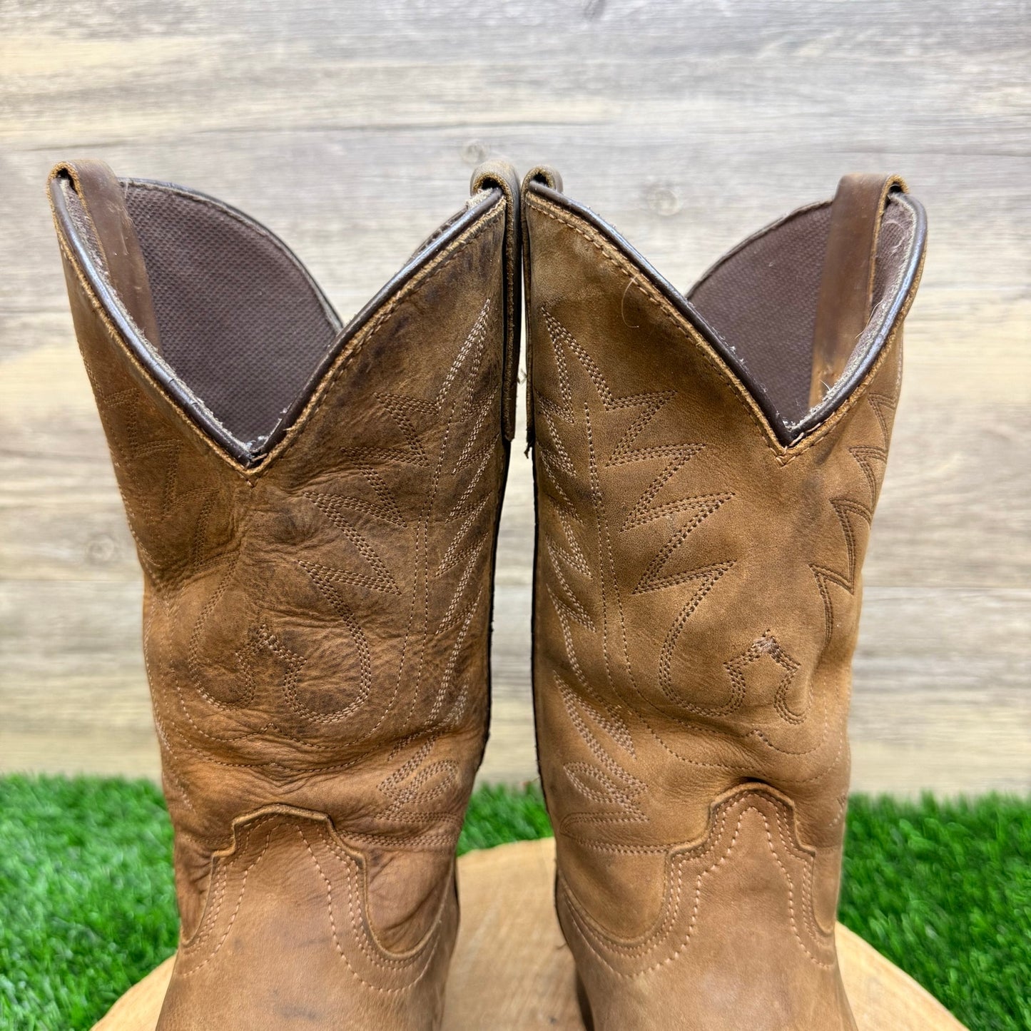 Unknown Youth - Size 5 - Brown Soft Leather Cowboy Boots Y1552