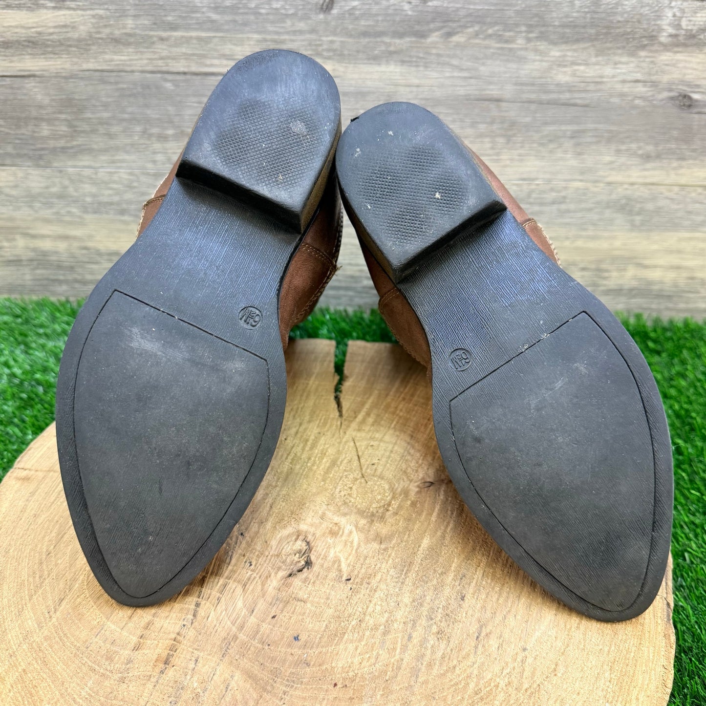 Flex West Women - Size 6.5M - Brown Soft Faux Leather Cowboy Boots Reba