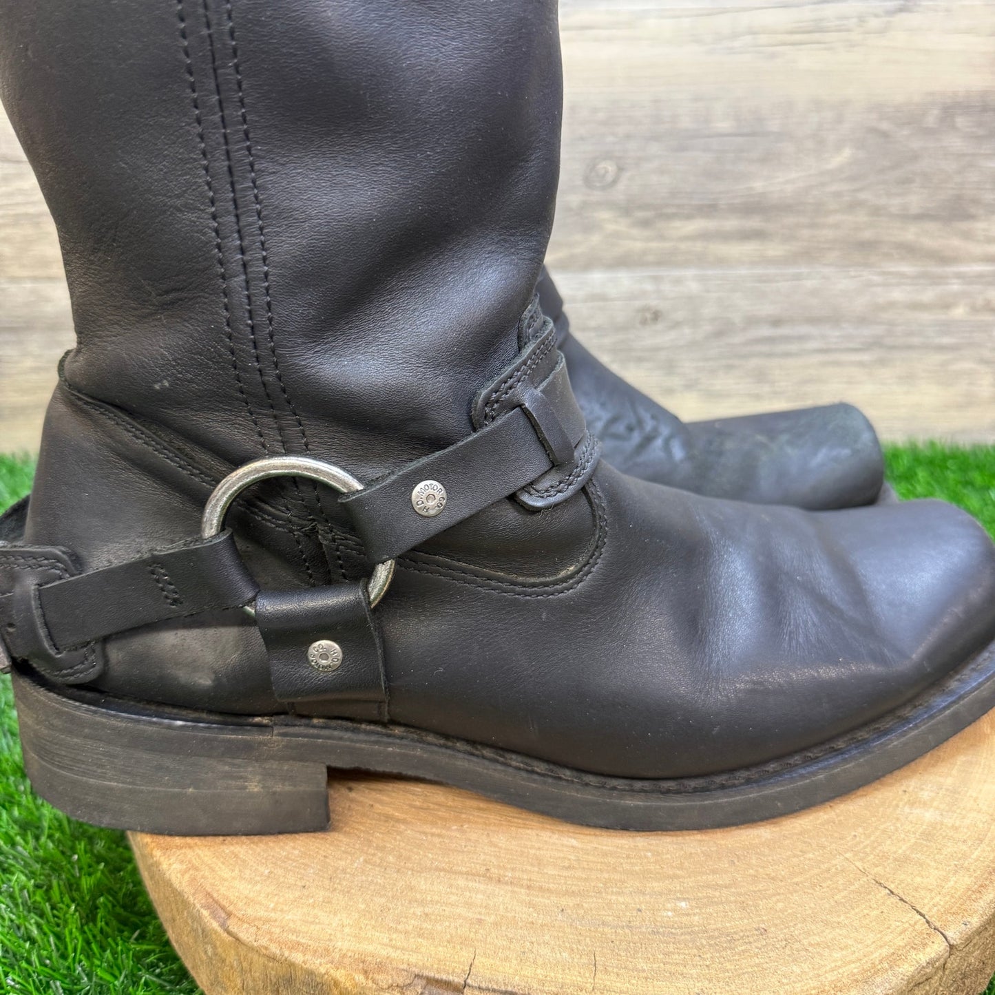 Harley Davidson Men - Size 12M - Black Buckle Moto Boots Style D93315