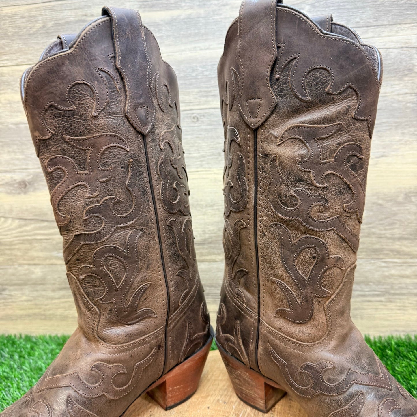 Dan Post Women - Size 9M - Chocolate Snip Toe Cowboy Boots Laredo 52344