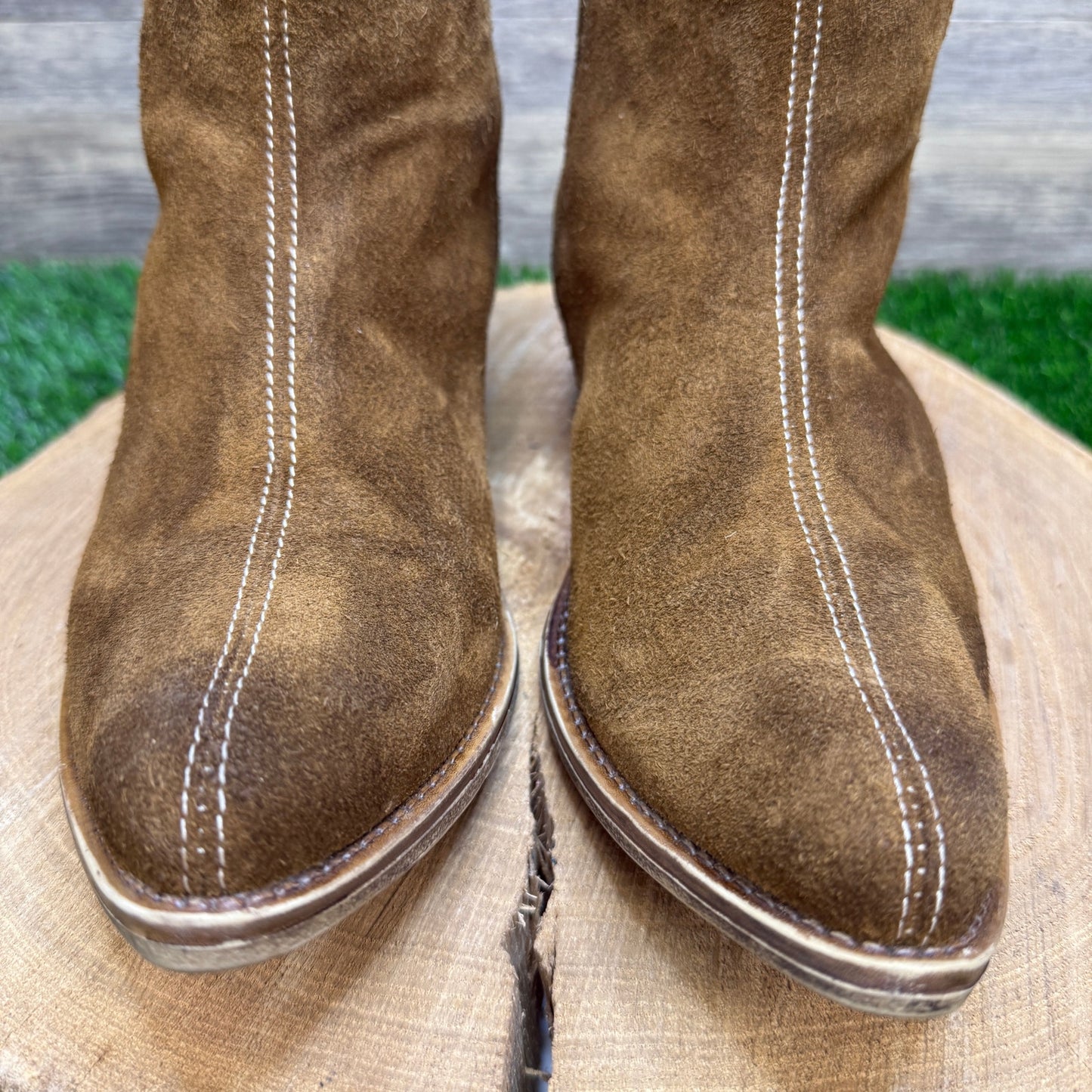 Boots Women - Size 9.5 - Brown Suede Ankle Zipper Boots