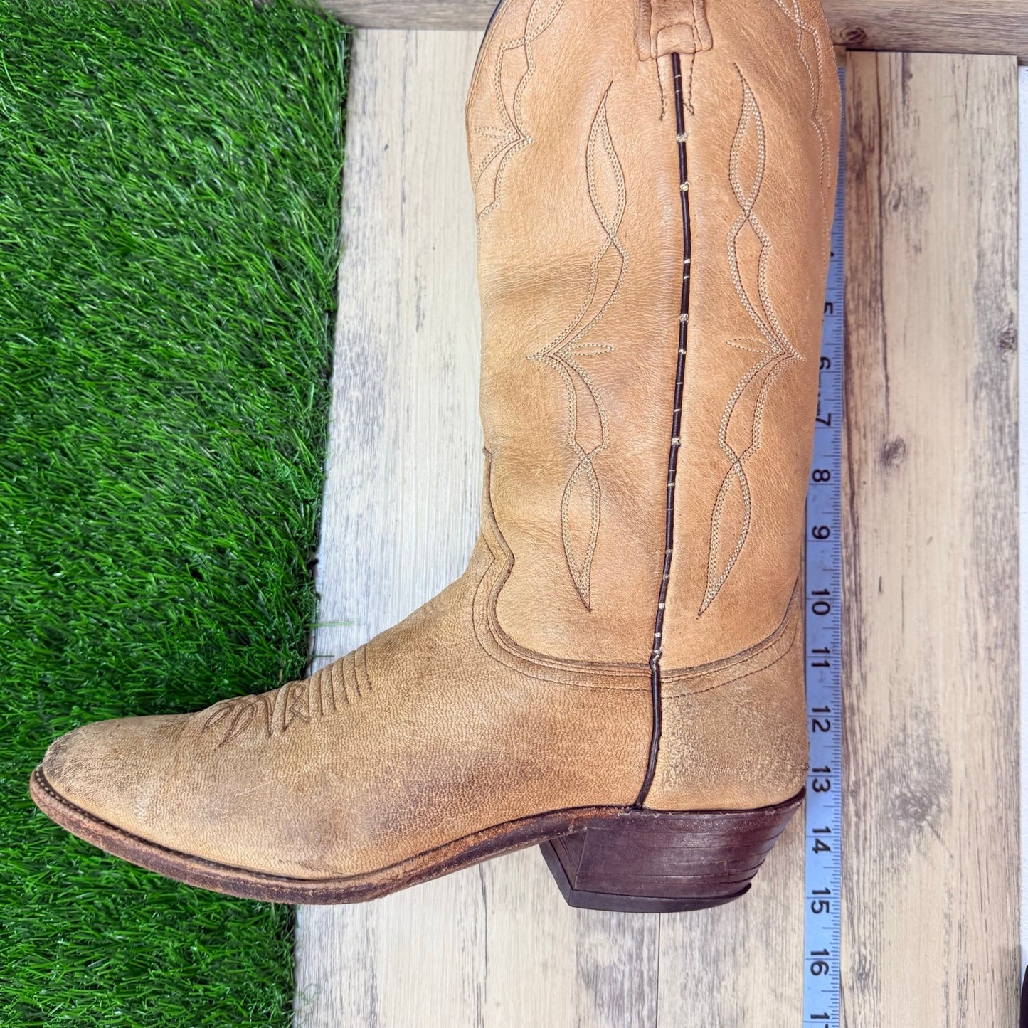 Dan Post Men - Size 9.5D - Vintage Tan Western Cowboy Boots 6557