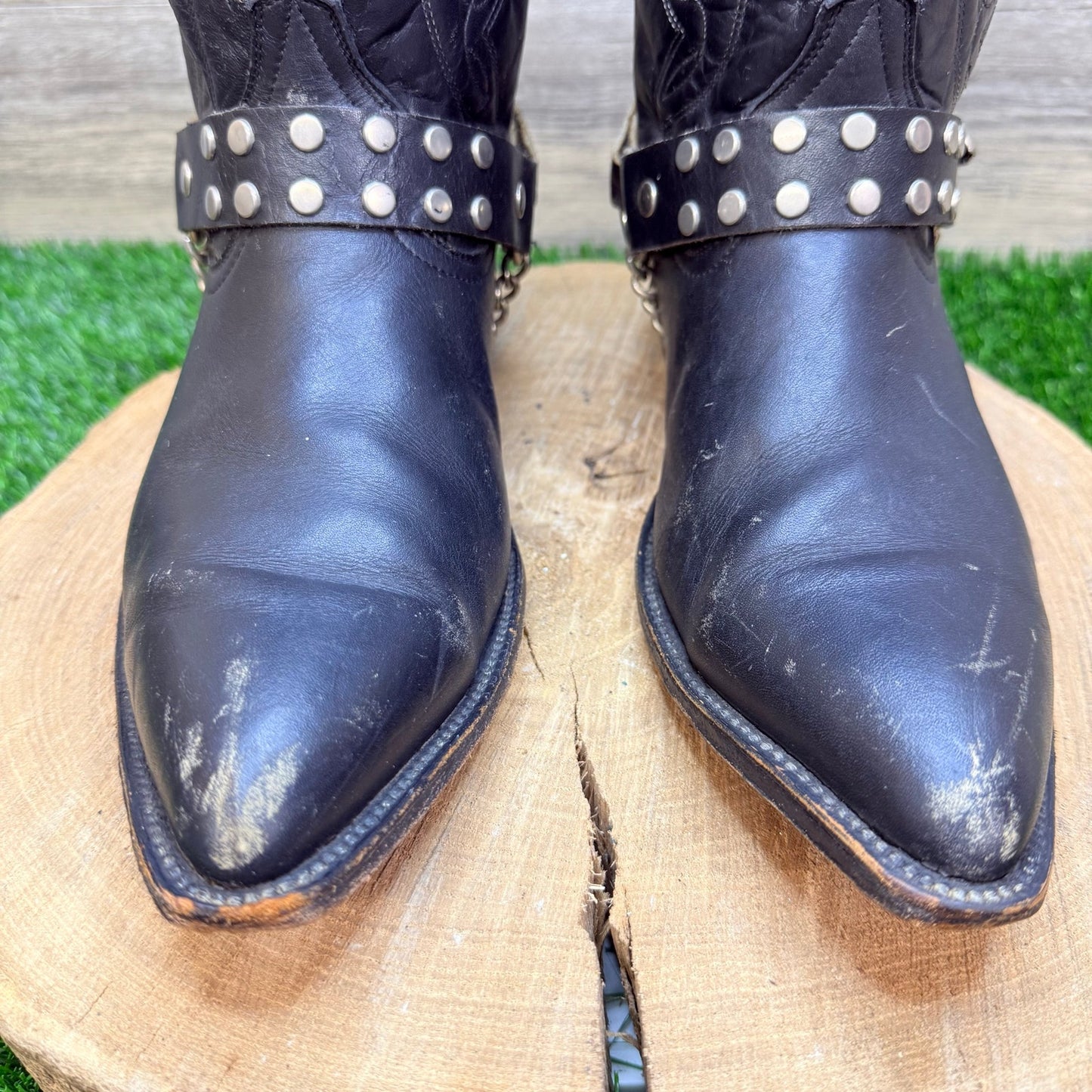 La Riga Men - Size 8 - Black Eagle Harness Cowboy Boots 105