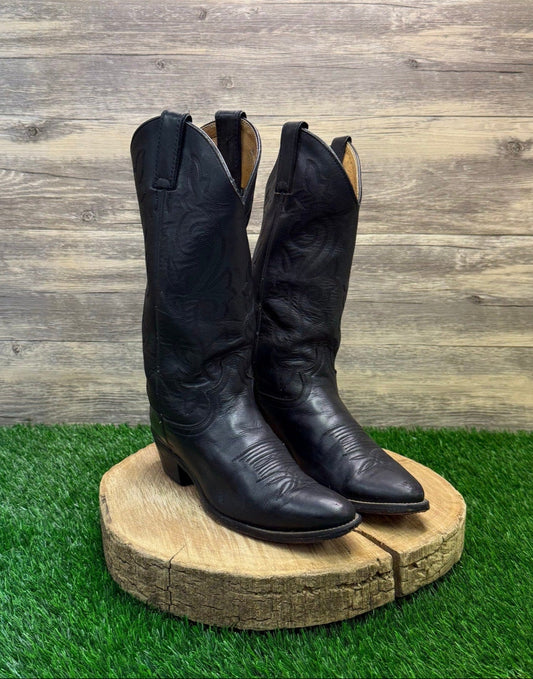 Justin Women - Size 7.5B - Black Cowboy Boots Style L4911