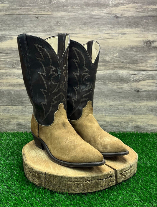 Laredo Men - Size 10.5D - Vintage Tan/Brown Suede Cowboy Boots Style 2413