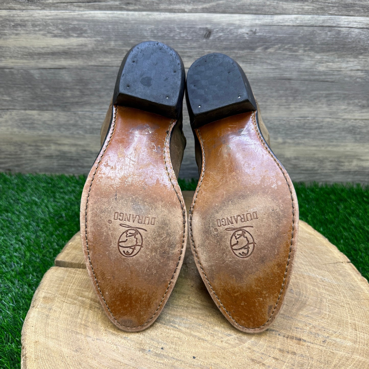 Durango Women - Size 9.5M - Brown Slouch Toe Plate Cowboy Boots Style RD542