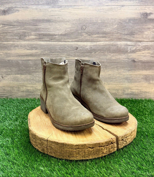 NAOT Women - Size 9.5 - Olive Brushed Suede Dual Zipper Ankle Boots