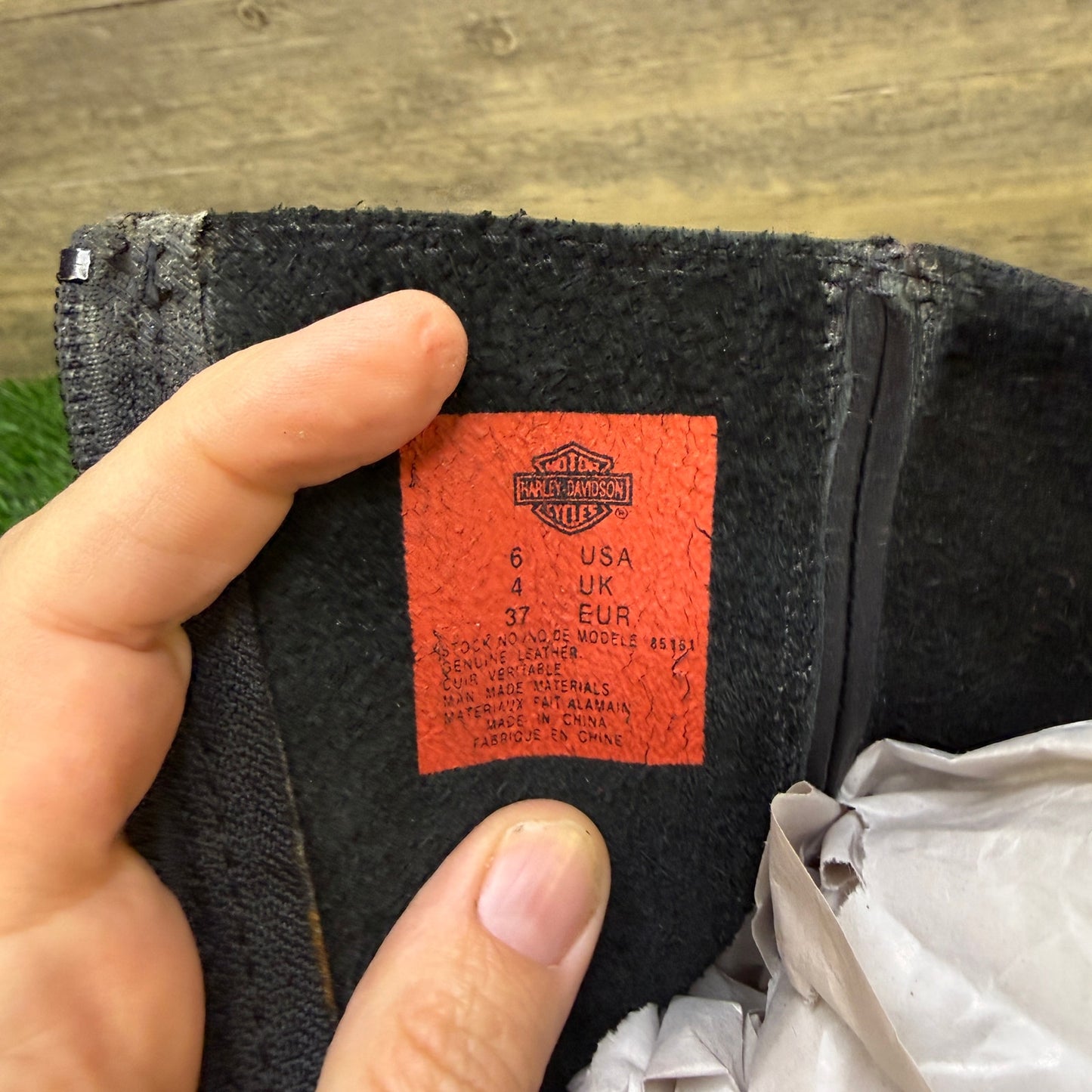 Harley Davidson Women - Size 6 - Black Harness Zipper Boots Style 85161