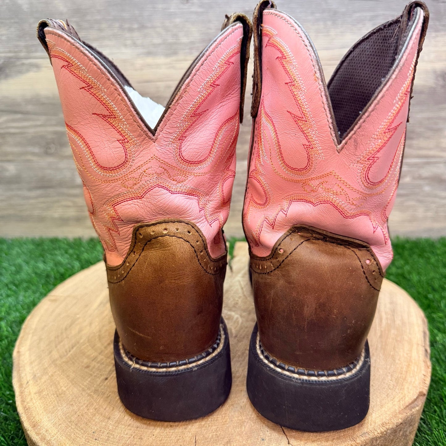 Justin Women - Size 8B - Brown / Pink Gypsy Cowboy Boots L9901