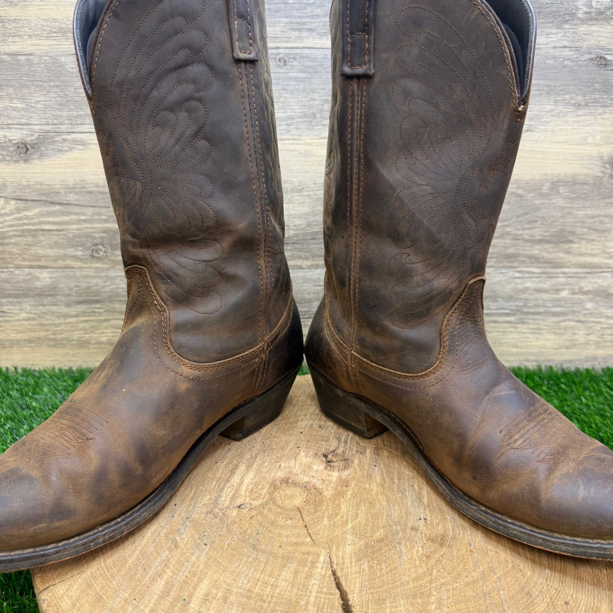 Masterson Women - Size 12M - Brown Embroidered Leather Cowboy Boots Style RB7440