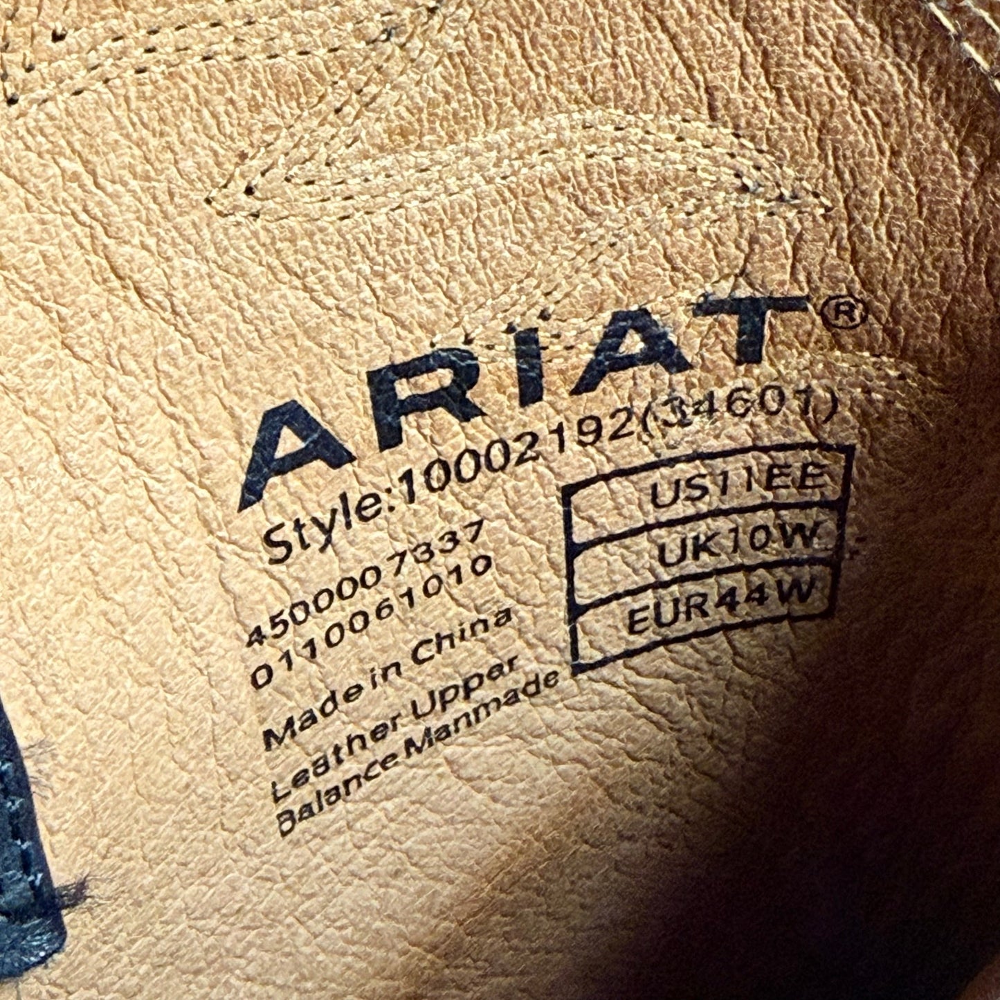 Ariat Men - Size 11EE - Black Heritage R Toe Cowboy Boots 10002192