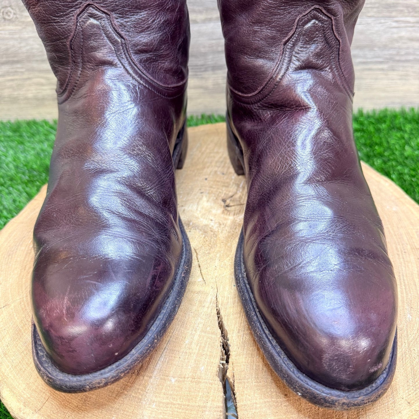Lucchese 2000 Men - Size 11.5D - Black Cherry Cowboy Boots T00836