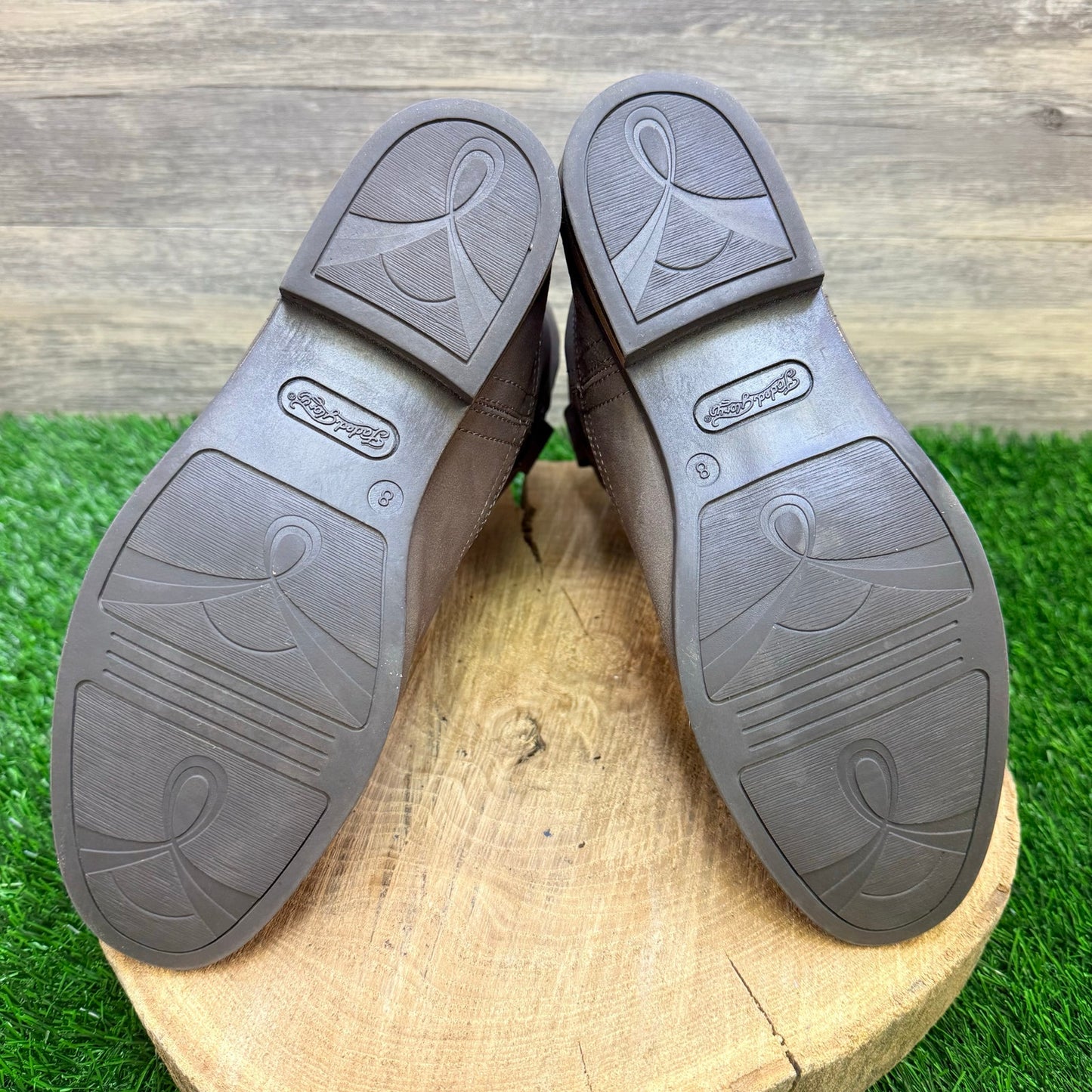 Faded Glory Women - Size 8 - Brown Faux Leather Ankle Boots 607728