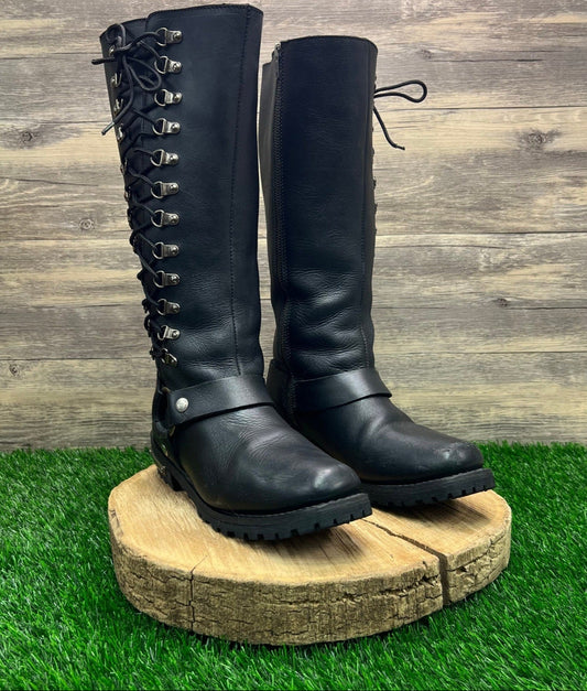 Milwaukee Women - Size 8 - Black Moto Harness Lace Boots MBL9365