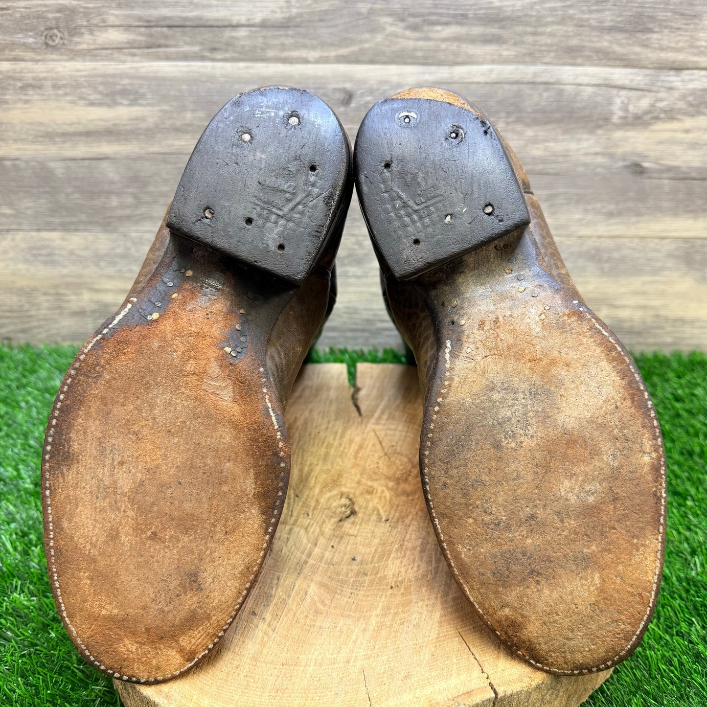 Tony Lama Men - Size 9D -  Vintage Brown  / Black Cowboy Boots 6442