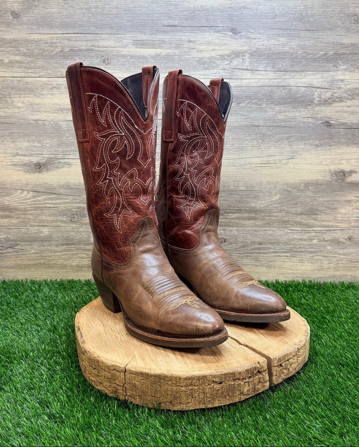 JB Dillon Men - Size 8.5 - Copper / Brown Western Cowboy Boots JBC101EW