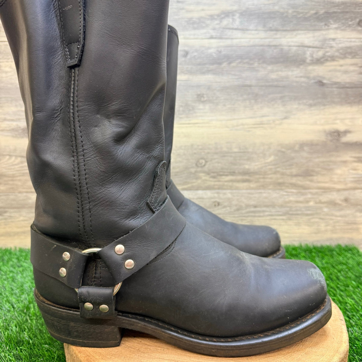 Dingo Men - Size 11.5D - Black Harness Square Moto Boots DI19057