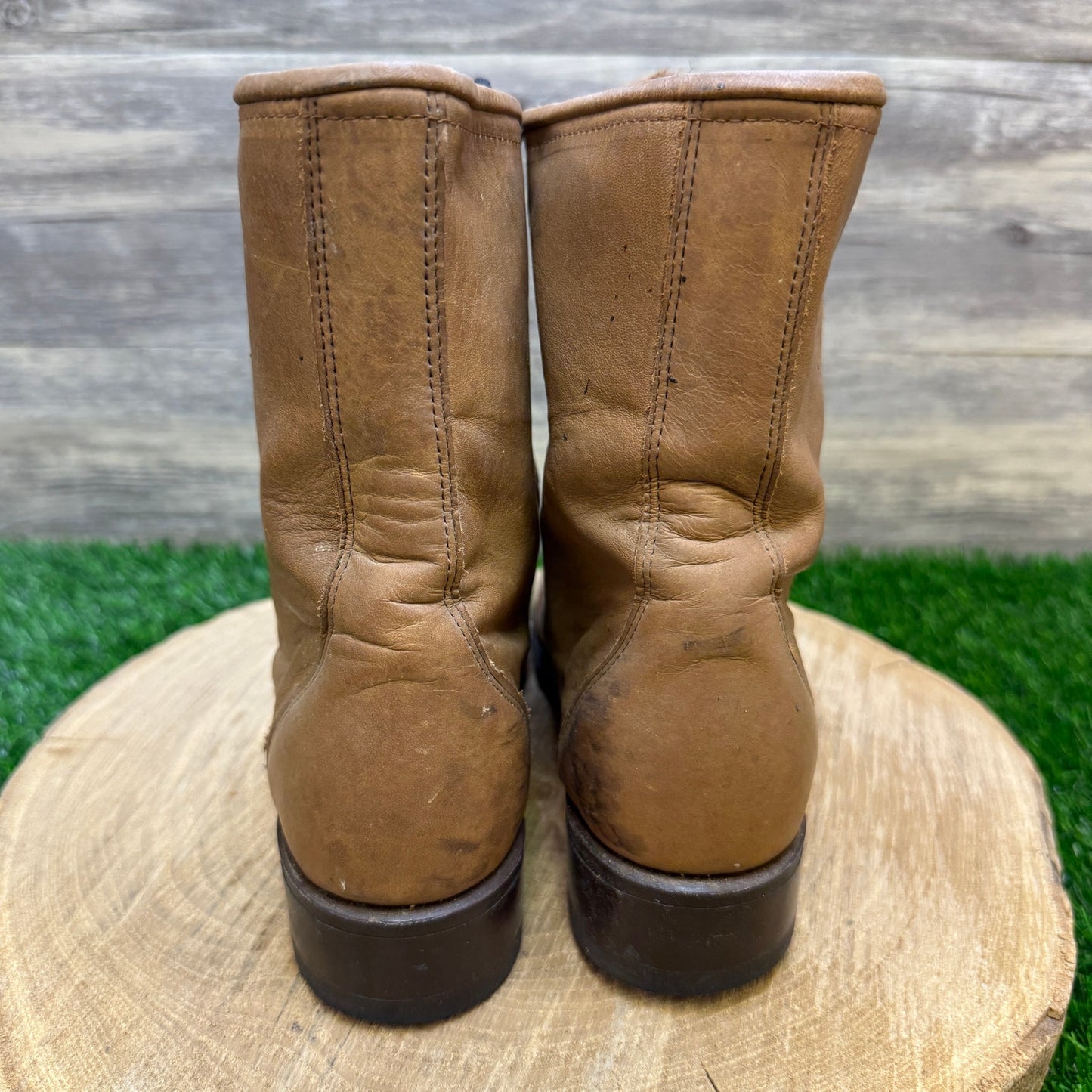 Laredo Women - Size 7.5M - Vintage Tan Lace Up Cowboy Boots Style 132