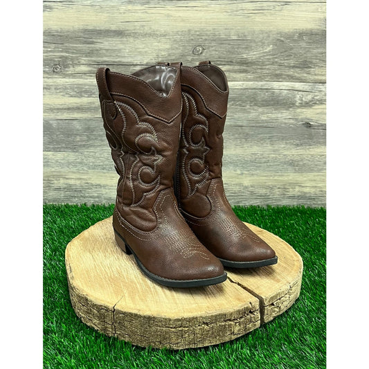 Cat & Jack Youth - Size 1 - Brown Faux Leather Boots