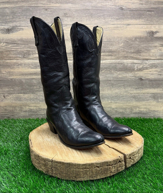Unknown Women - Size 6 - Vintage Black Cutout Cowboy Boots 2175