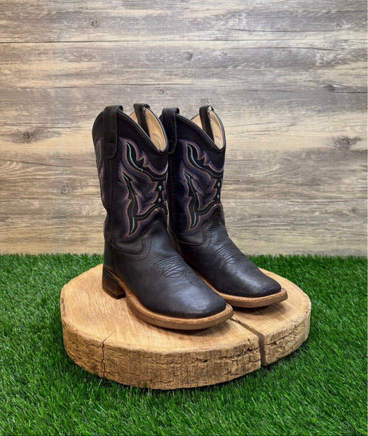 Shyanne Youth - Size 13D - Black Square Toe Cowboy Boots Style BBSC1896