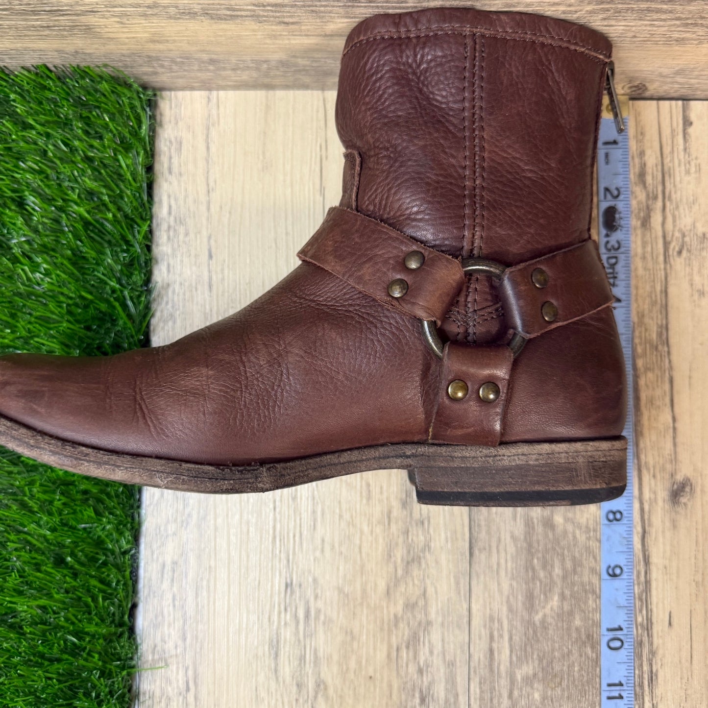 Frye Women - Size 7.5B - Chocolate Phillip Harness Ankle Boots 76870