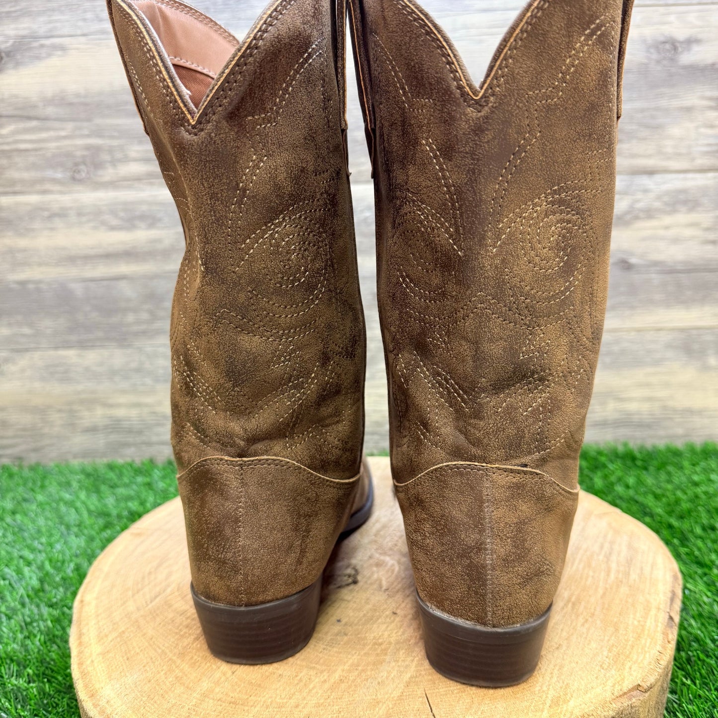 Wonder Nation Youth - Size 6 - Brown Faux Cowboy Boots 28DP059