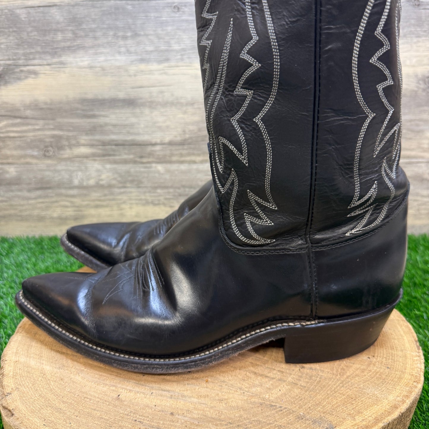 Justin Men - Size 11D - Black Western Cowboy Boots Style M9416