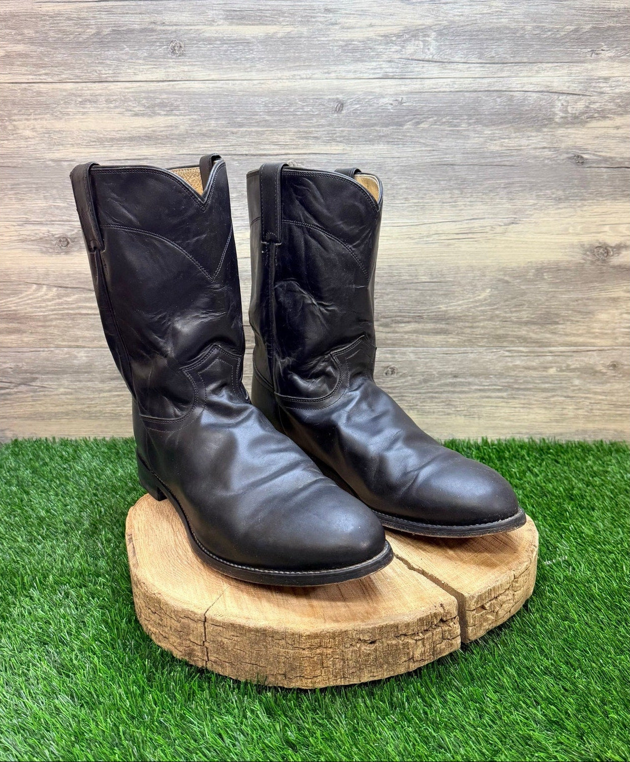 Justin Women - Size 14EE - Black Roper Western Cowboy Boots 3133