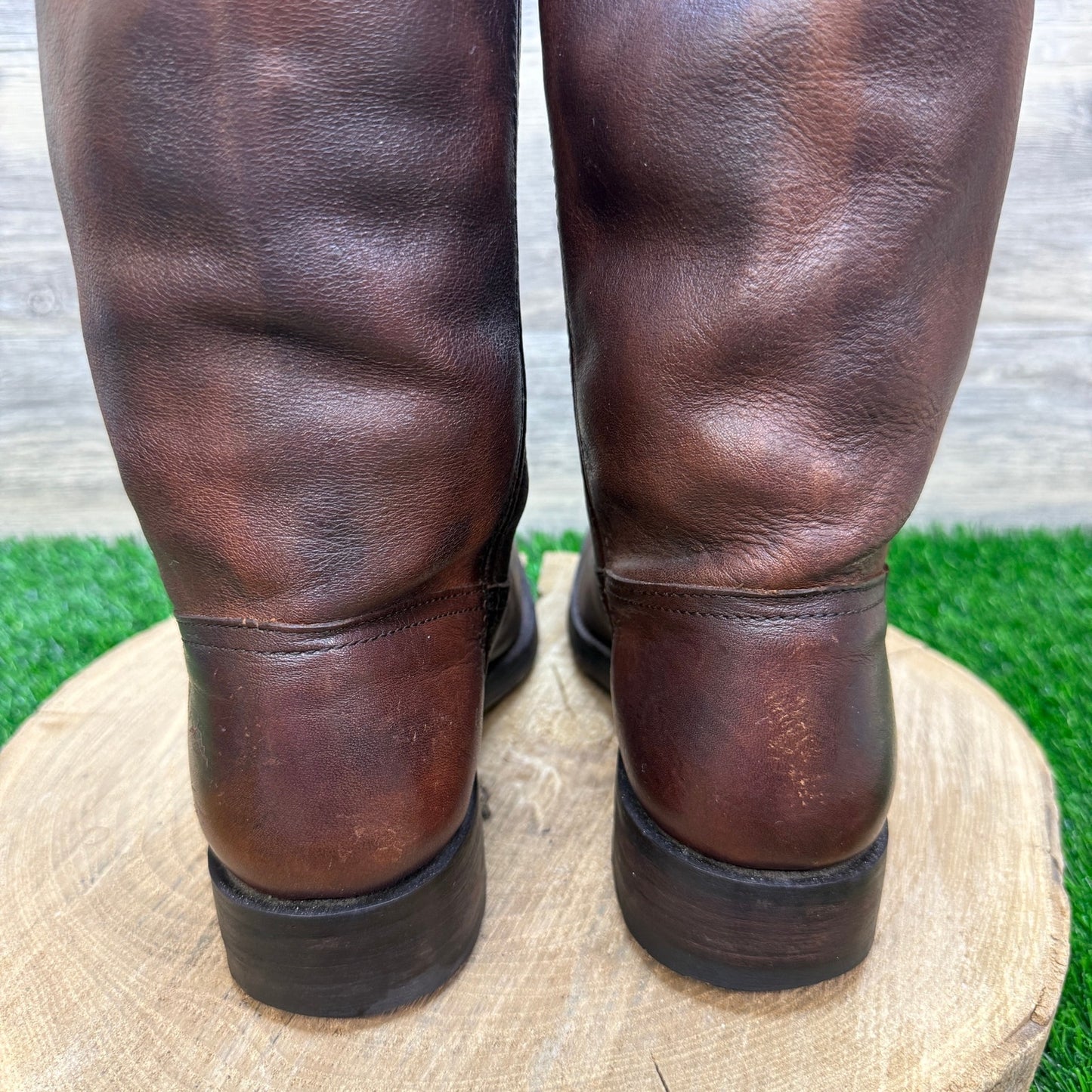 Frye Women - Size 7.5B - Dark Brown Heath Zipper Square Toe Boots Style 77283