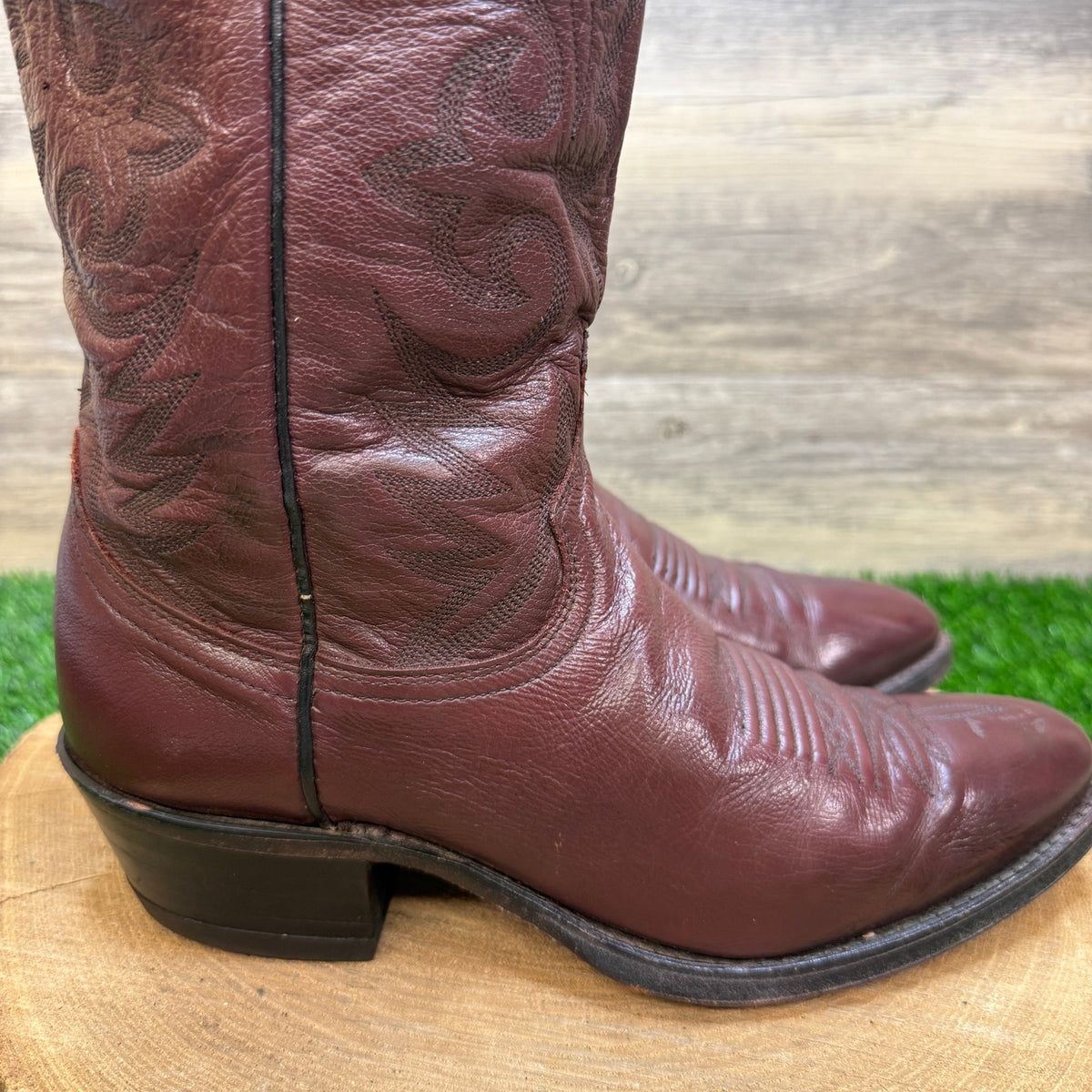 Dan Post Men - Size 8.5D - Vintage Burgundy Nappa Western Cowboy Boots 16773