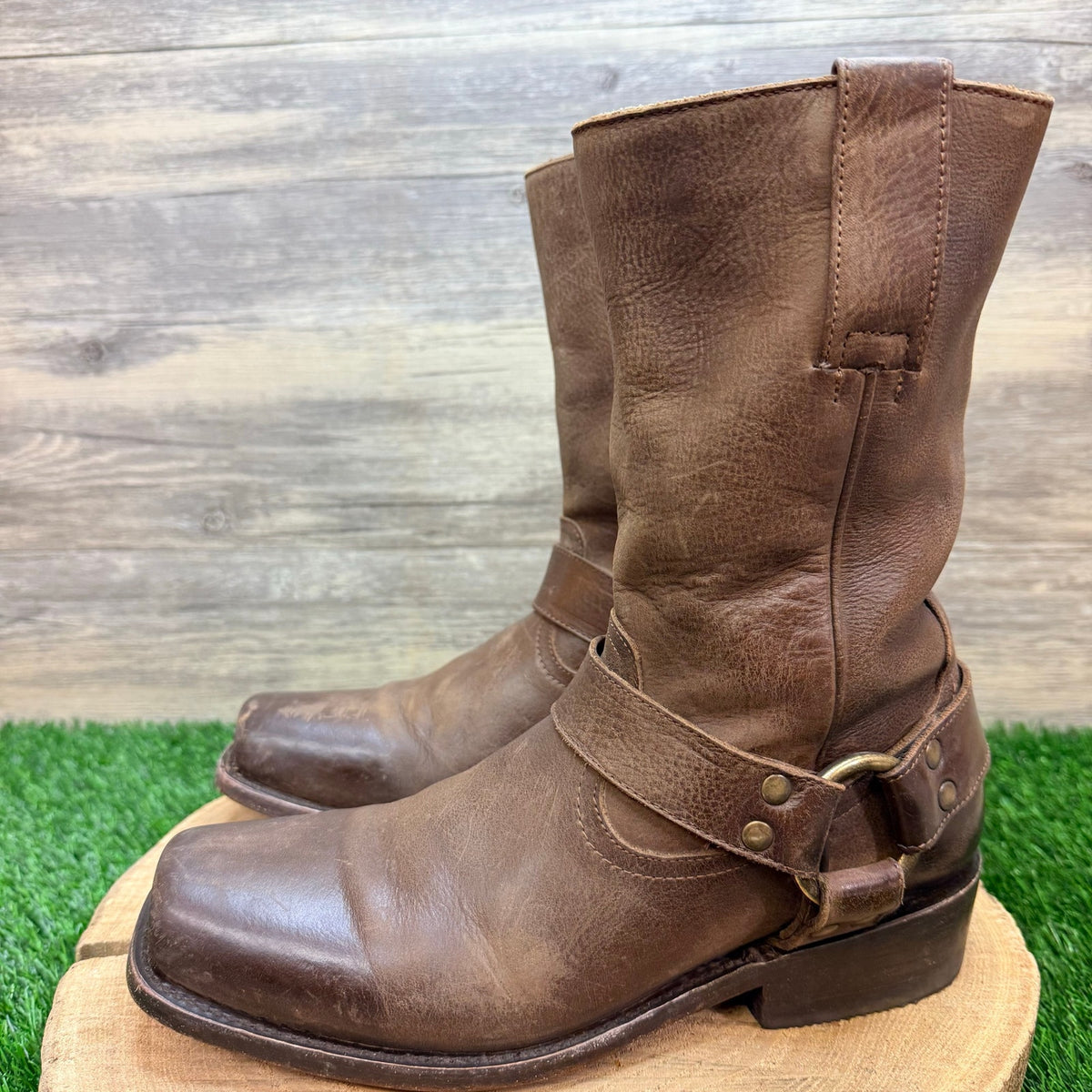 Freebird Men - Size 8 - Brown Copperhead Harness Moto Boots 4789