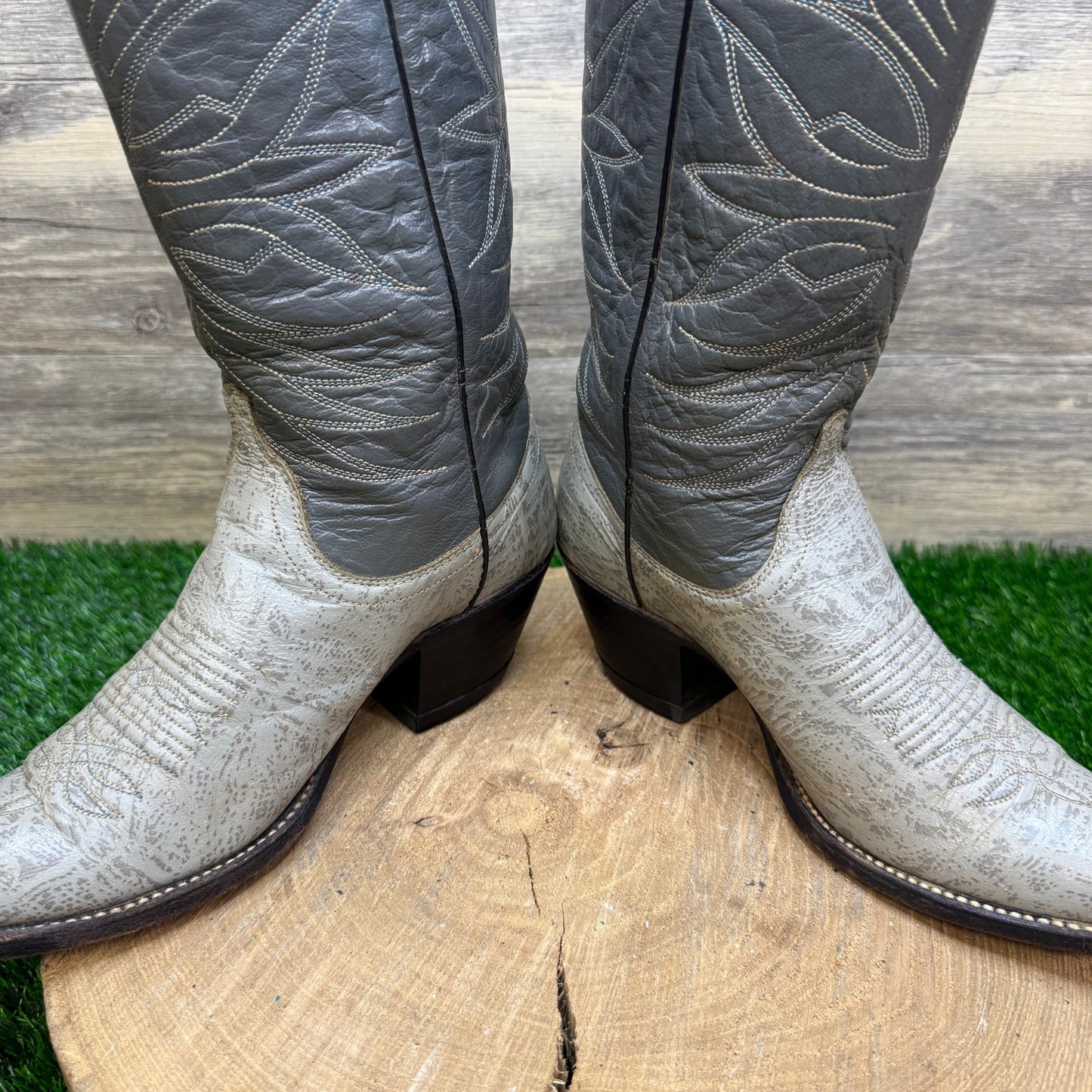 Dan Post Women - Size 7 - Vintage Gray/Blue Caribou Western Cowboy Boots 4243