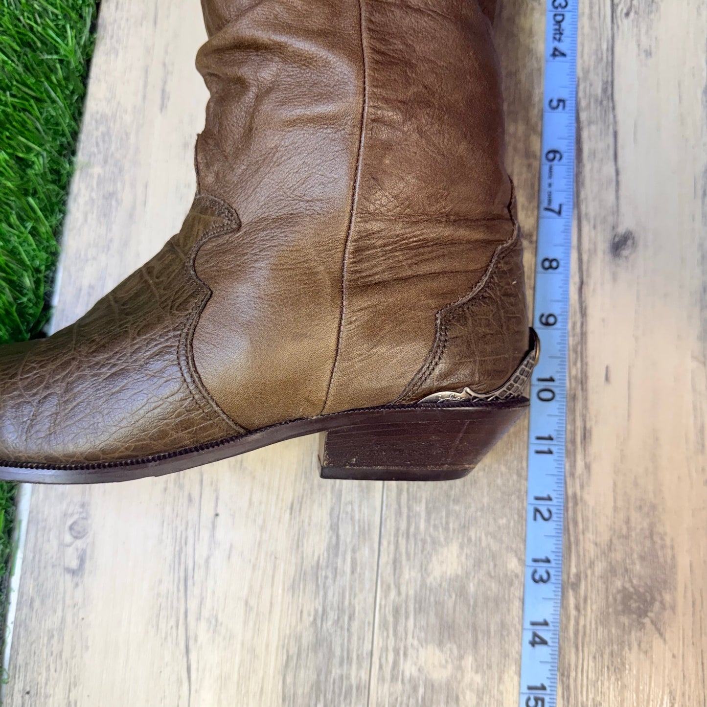 Zodiac Women - Size 6.5 - Brown Gator Print Toe Plate Slouch Cowboy Boots