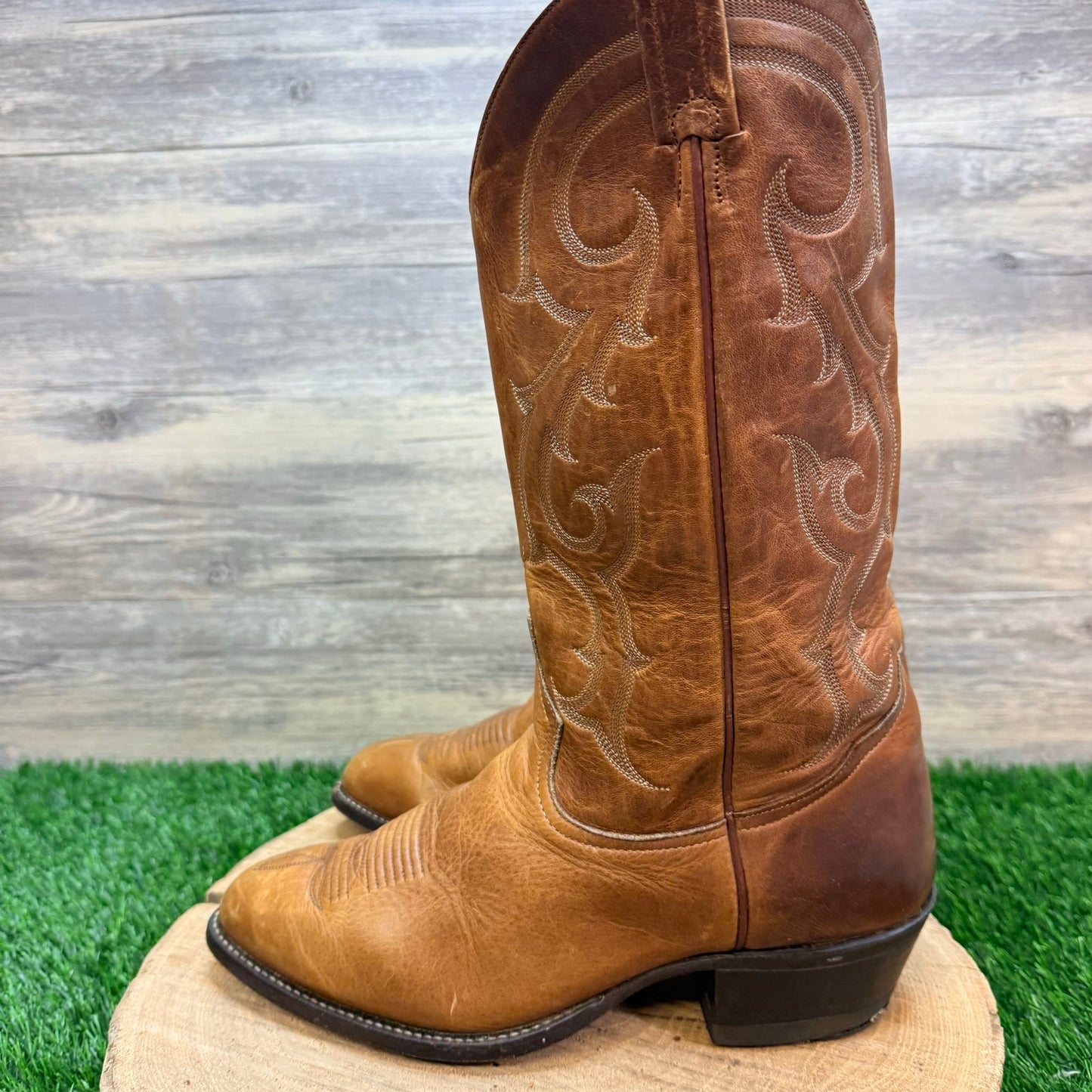 Tony Lama Men - Size 8.5D - Tan Western Cowboy Boots C7830