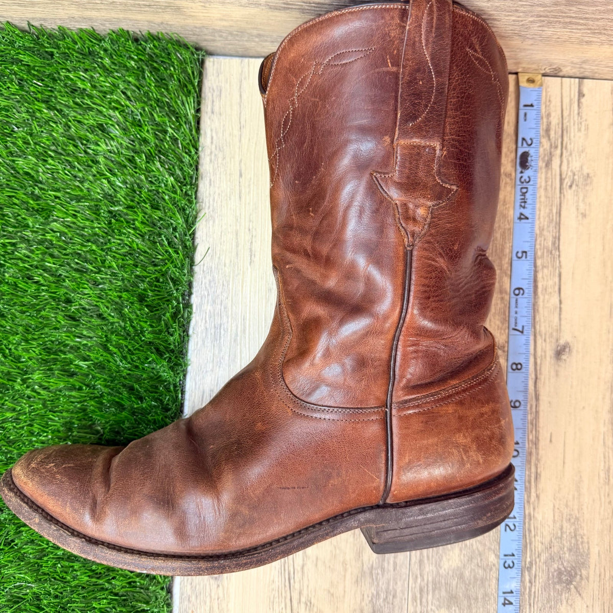 Lucchese Men - Size 10D - Brown Short Shaft Western Cowboy Boots L85086R