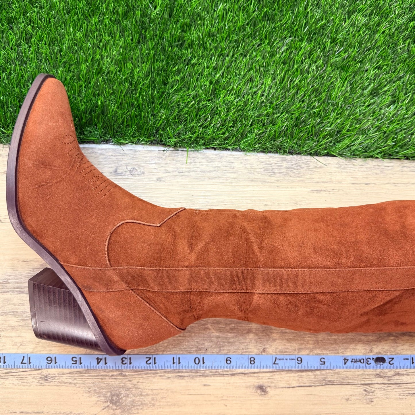Just Fab Women - Size 7.5 - Tan Faux Suede Tall Boots Raine