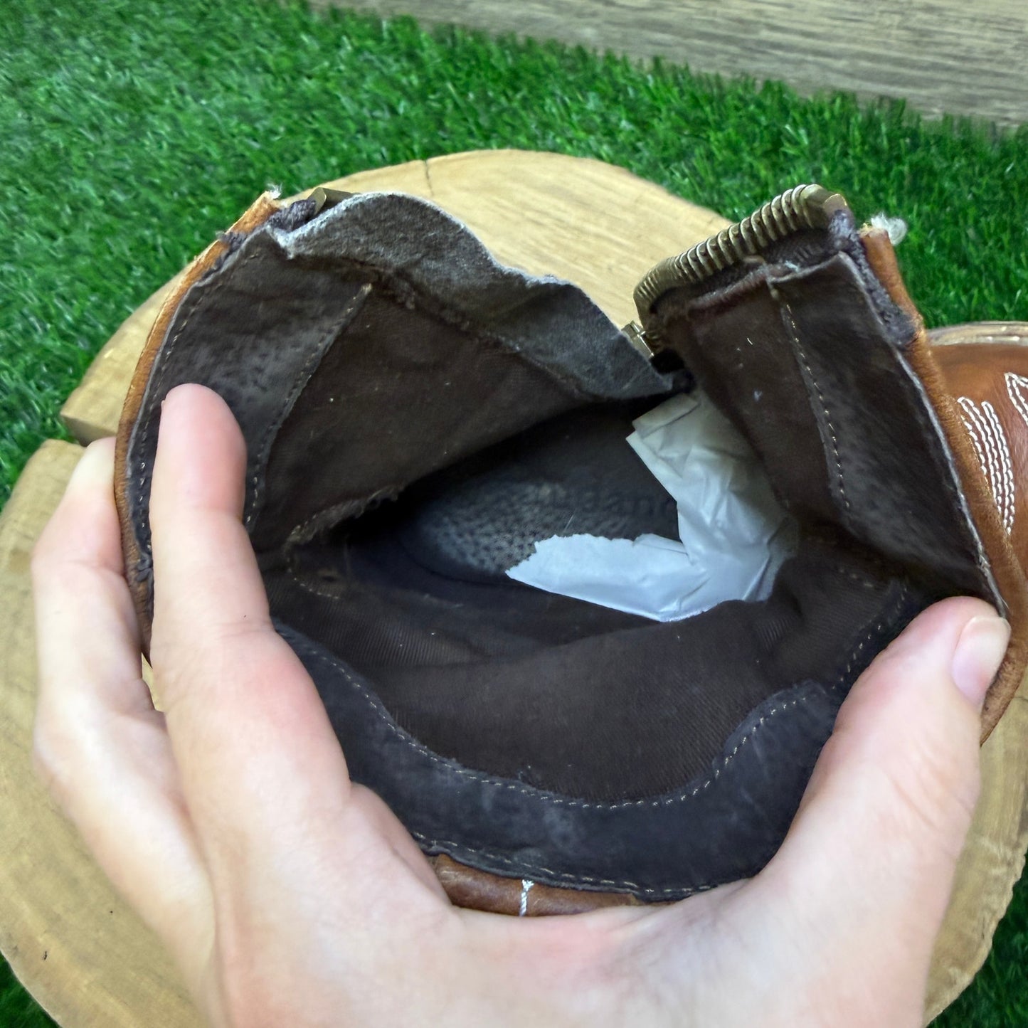 Sundance Women - Size 6.5 - Brown Studded Ankle Zipper Boots