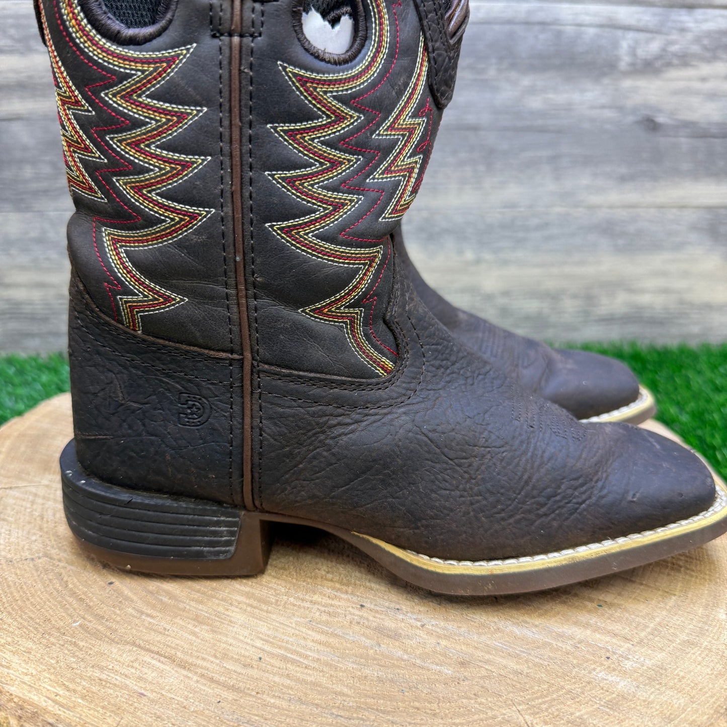Durango Youth - Size 2M - Brown Square Toe Cowboy Boots Style DBT0219C