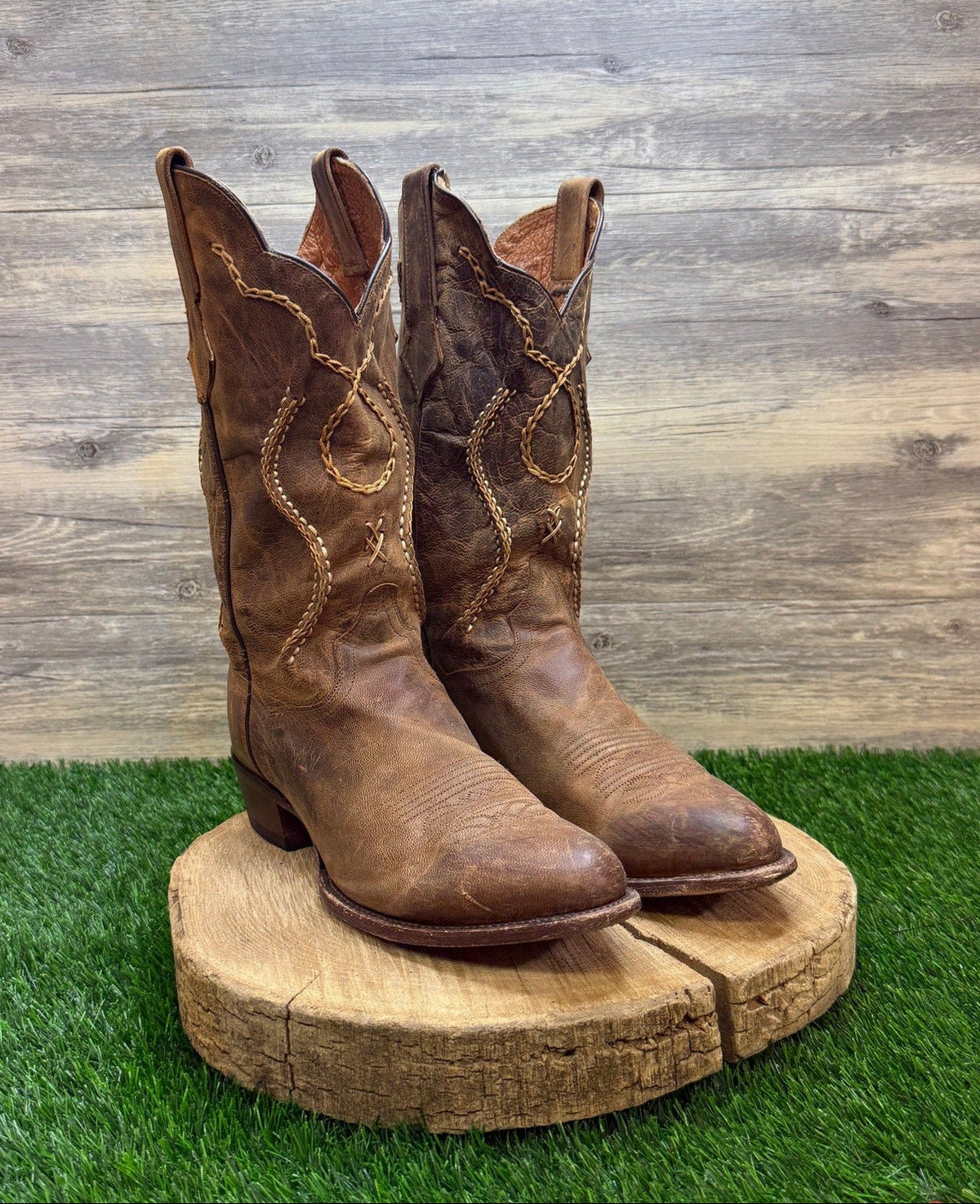 Dan Post Men - Size 9.5EW - Brown Albany Whipstitch Western Cowboy Boots DP26682