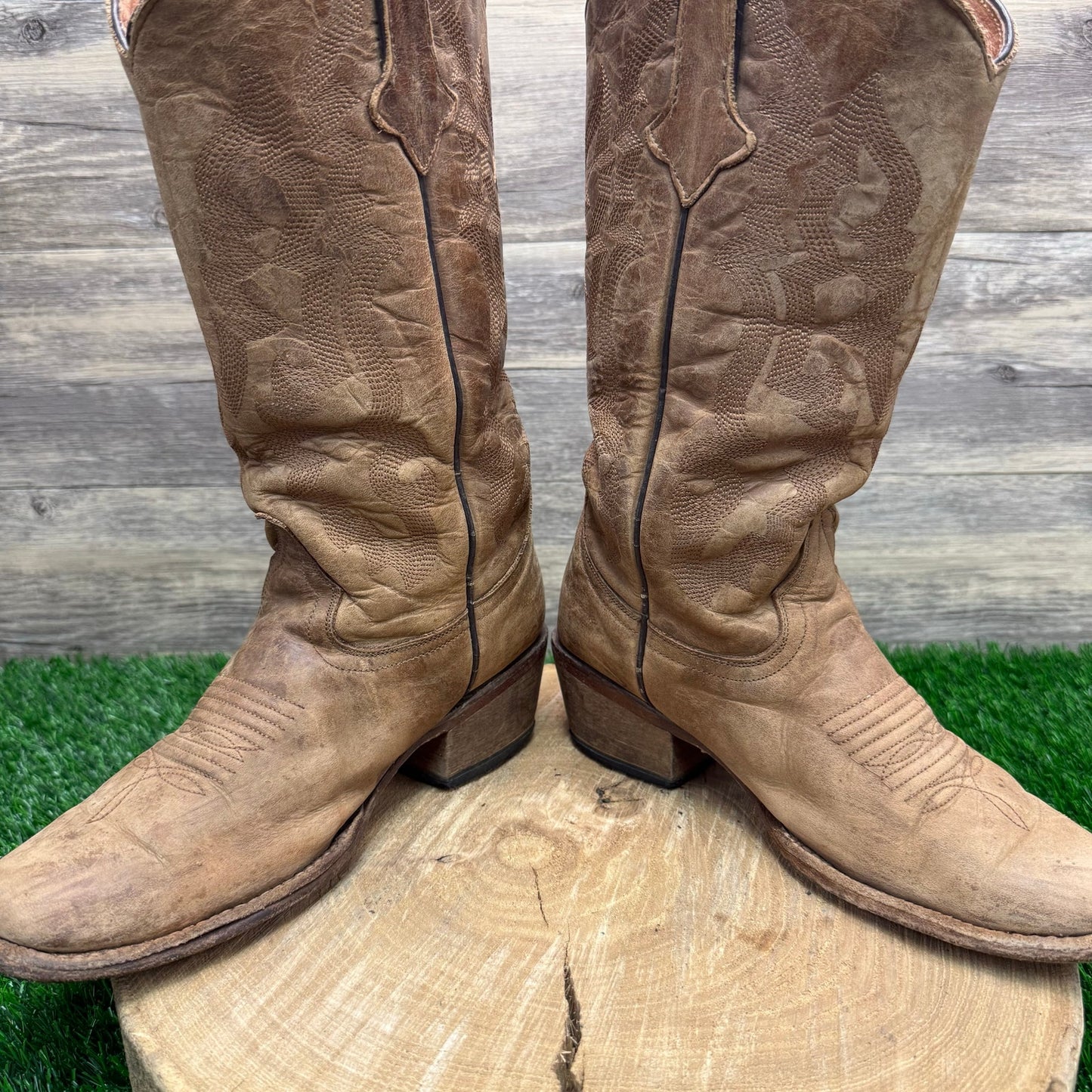Tanner Mark Women - Size 8 - Brown Square Toe Cowboy Boots Style TML201383