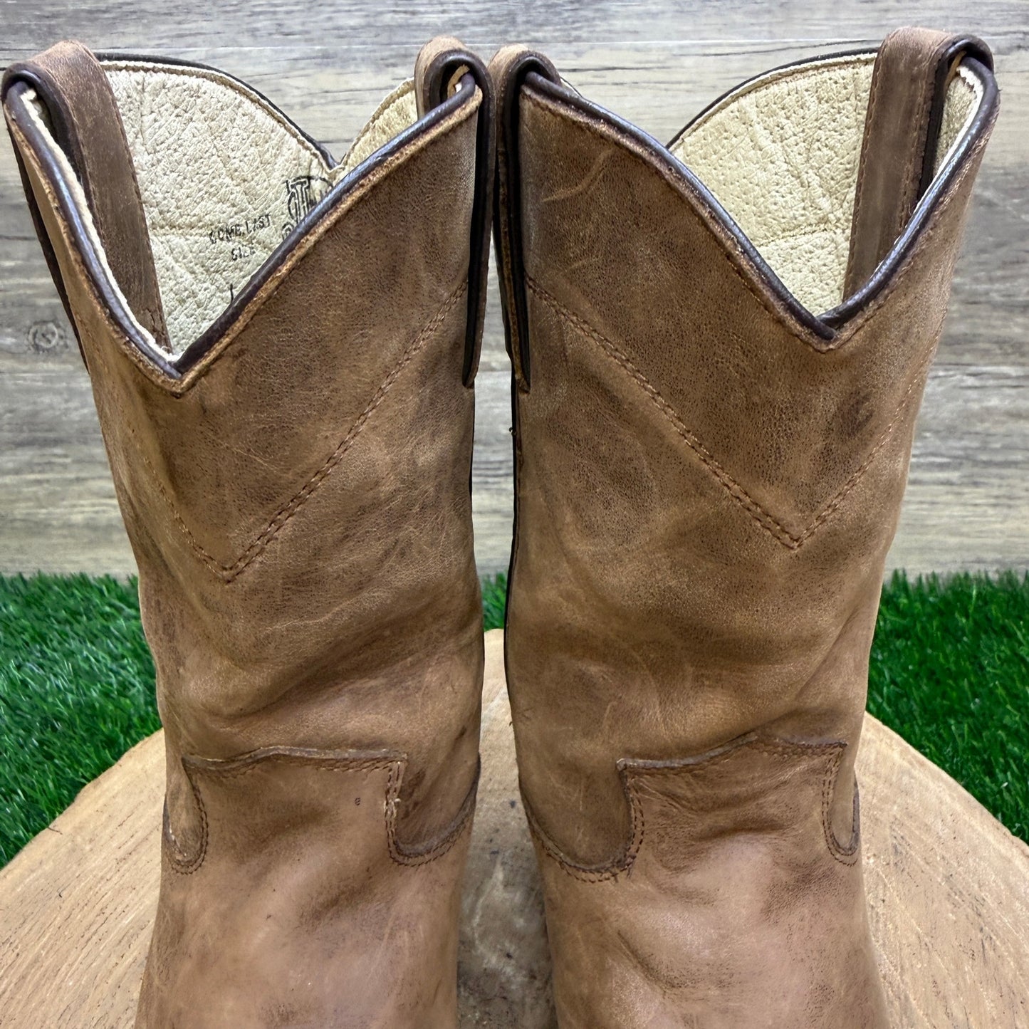 Justin Youth - Size 1D - Brown Western Cowboy Boots Style 3410Y