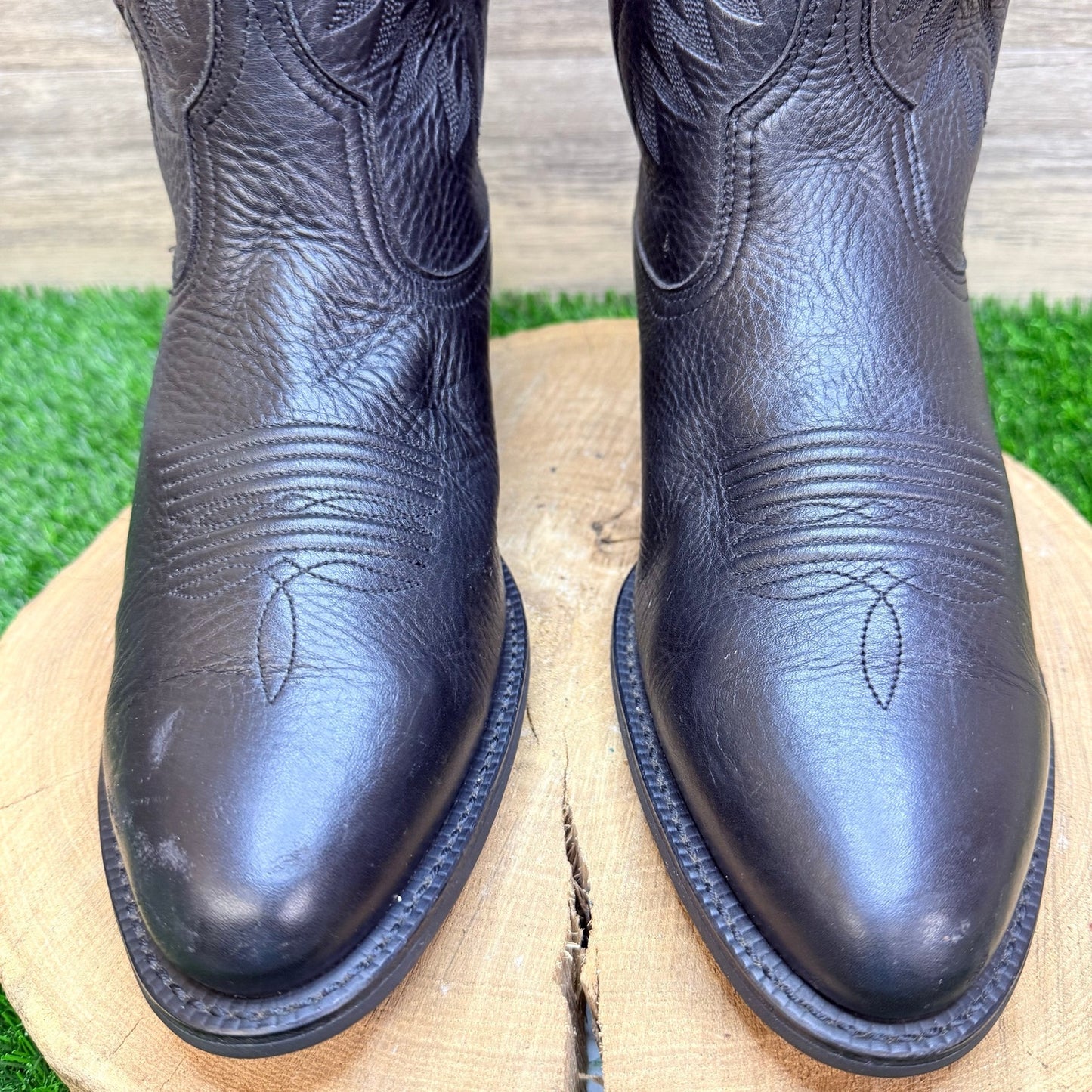Ariat Men - Size 11.5EE - Black Heritage Deerskin Cowboy Boots 10002218