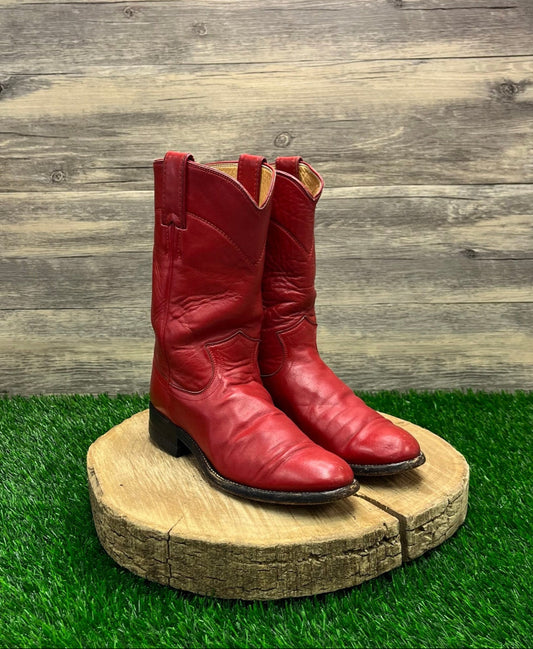 Justin Women - Size 5B - Vintage Red Ropers Cowboy Boots Style L3055
